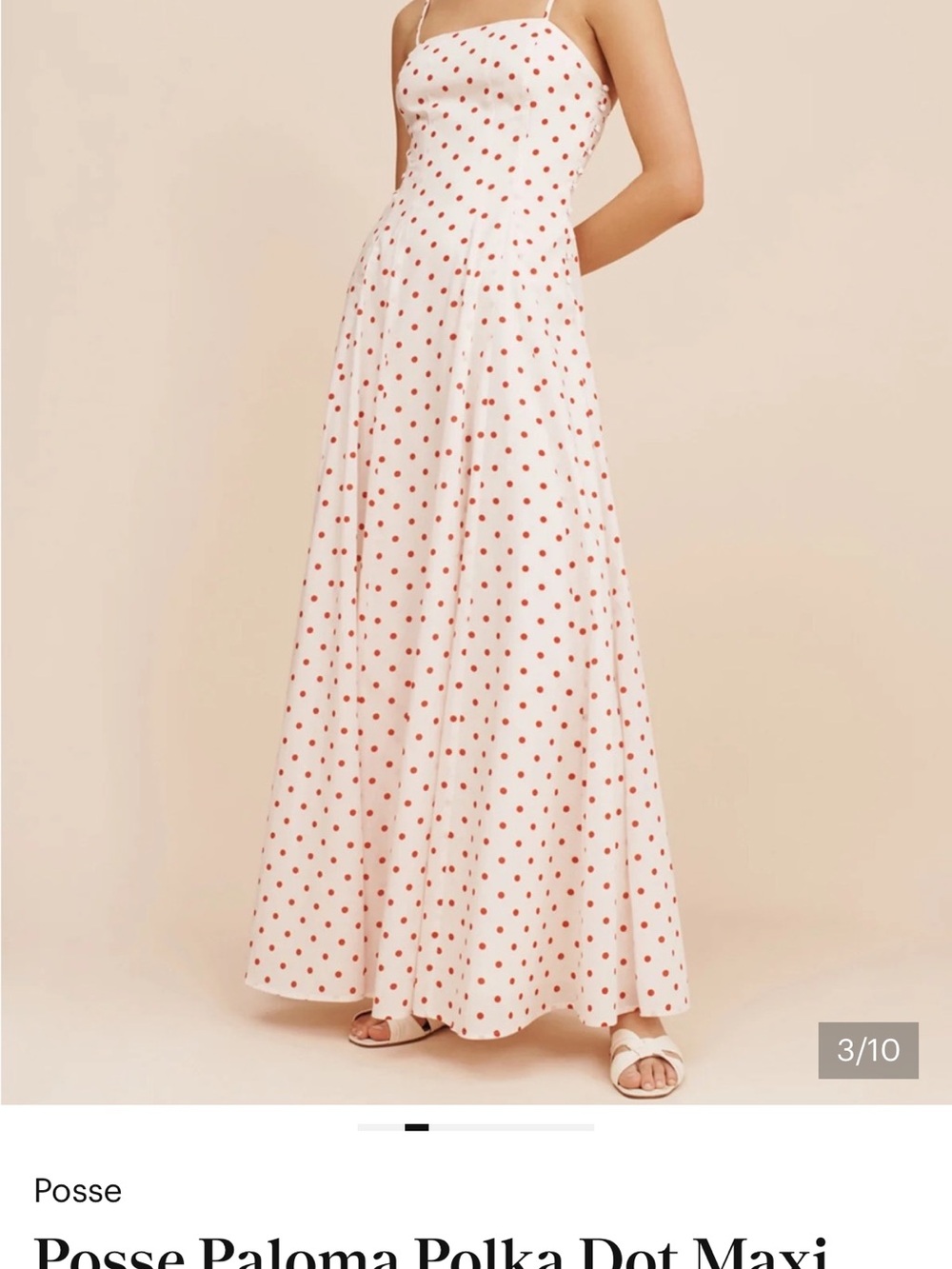 Posse White Maxi Skirt with Red Polka Dots